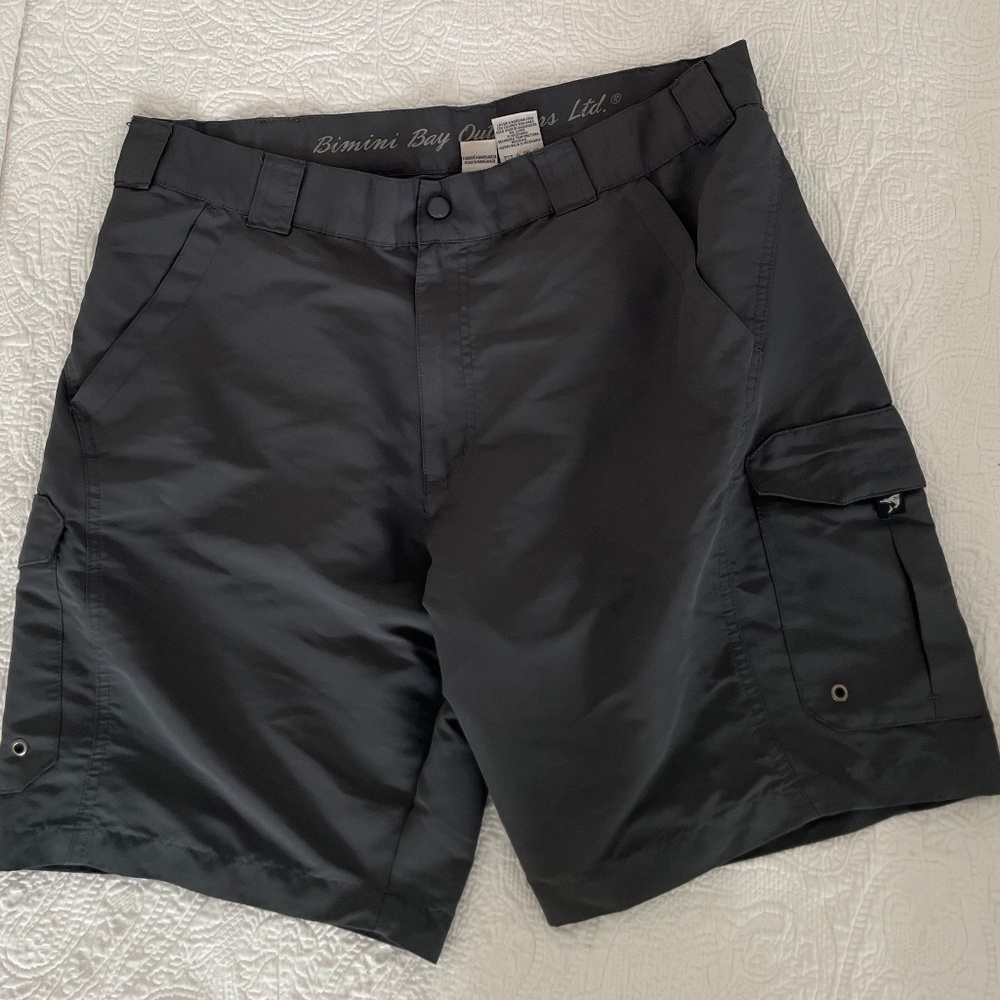 Bimini Bay Outfitters MENS Gray Quick Dry 9" Cargo Shorts Sz 38